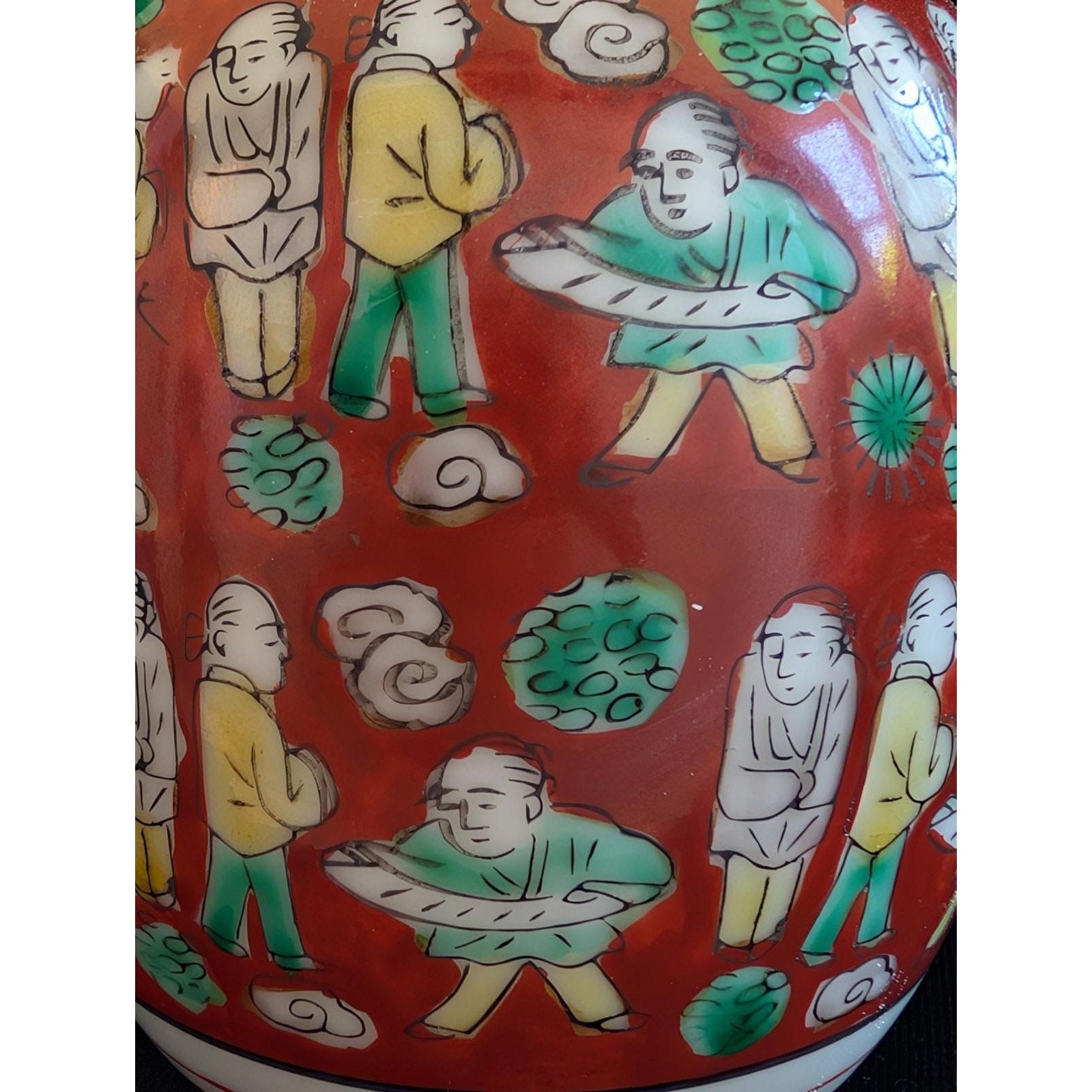 Japanese Mokubei Kutani Style Porcelain Bud Vase Gilt