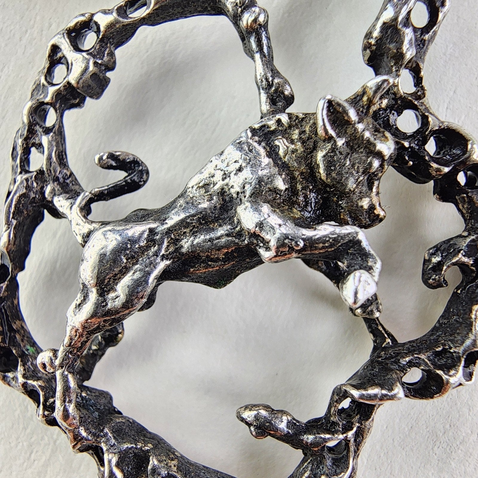 Brutalist Taurus the Bull Zodiac Sign Sterling Silver 925 Pendant