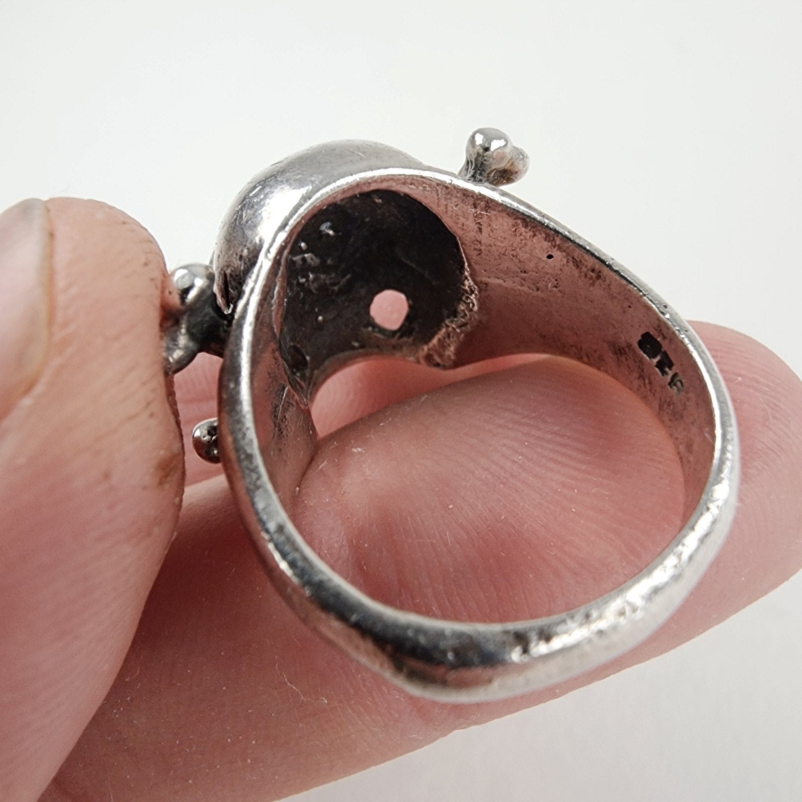 Biker Skull & Crossbones Ring Size 10 Sterling Silver 925 Vintage