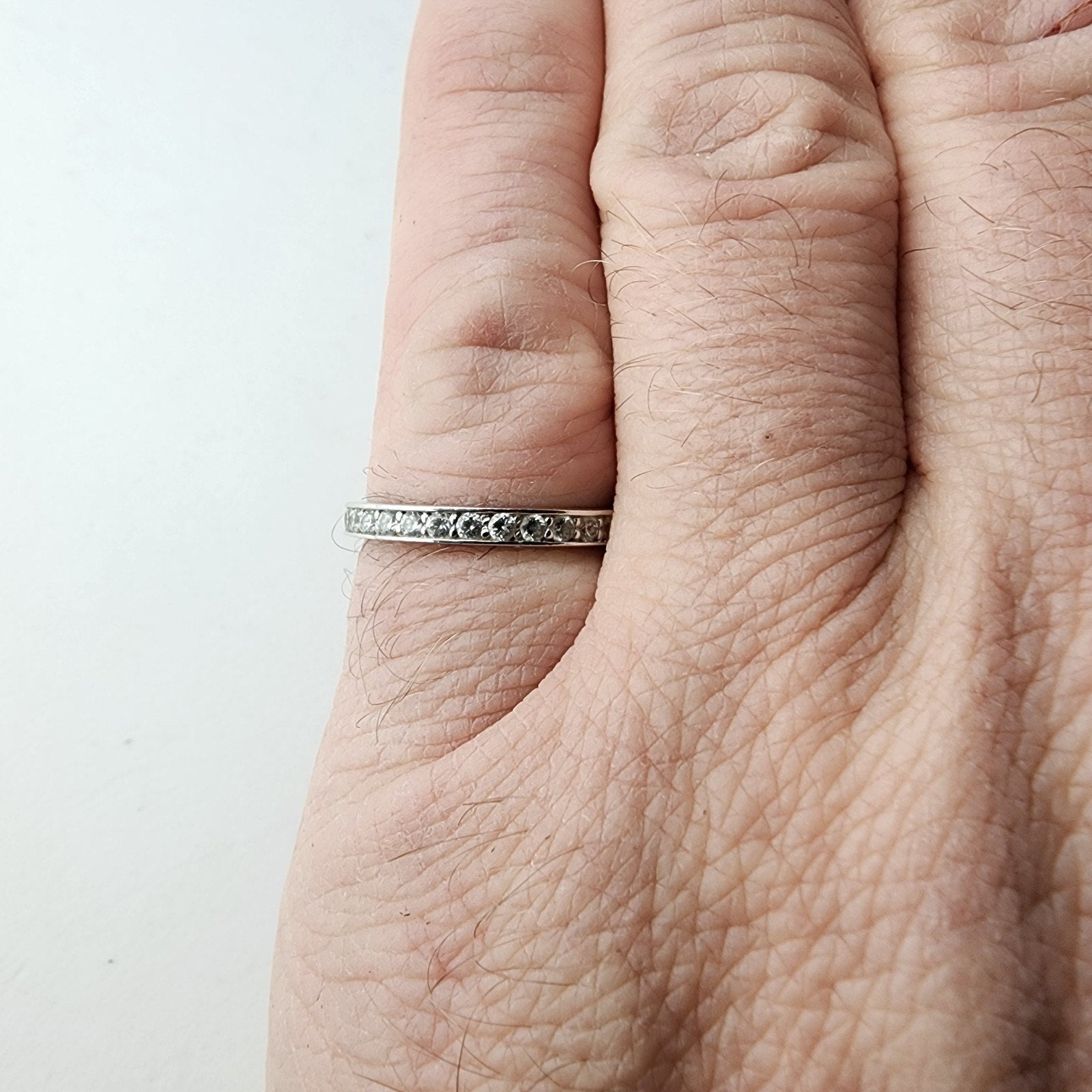 CZ Infinity Band Ring Size 8 Sterling Silver 925 Vintage
