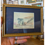 Framed CHINESE Miniature Watercolor & Ink Painting of Village Scene
