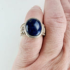 Lapis Lazuli Cabochon Ring Size 7 Sterling Silver 925 Vintage