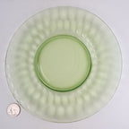 8" UV Glow Uranium Glass Plate with Gold Lip Vintage
