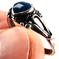Blue Sparkle Enamel Heart Vintage Ring Size 8 in Sterling Silver 925