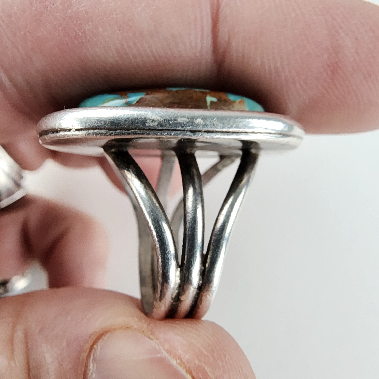 Turquoise Native Ring Size 8 1/2 by Ruben Castillo Sterling Silver 925 New