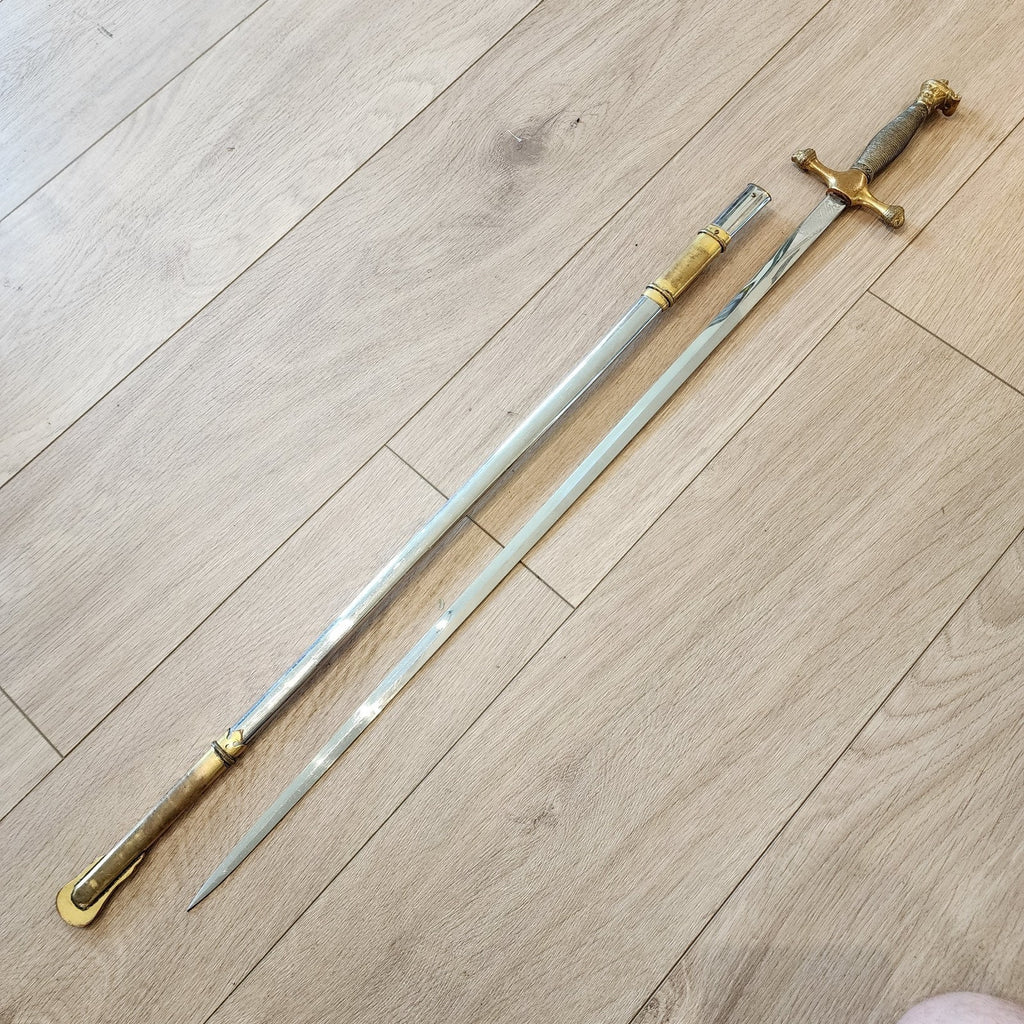 34" West Point Cadet Vintage Sword & Sheath USMA Henderson Ames Co Ceremonial