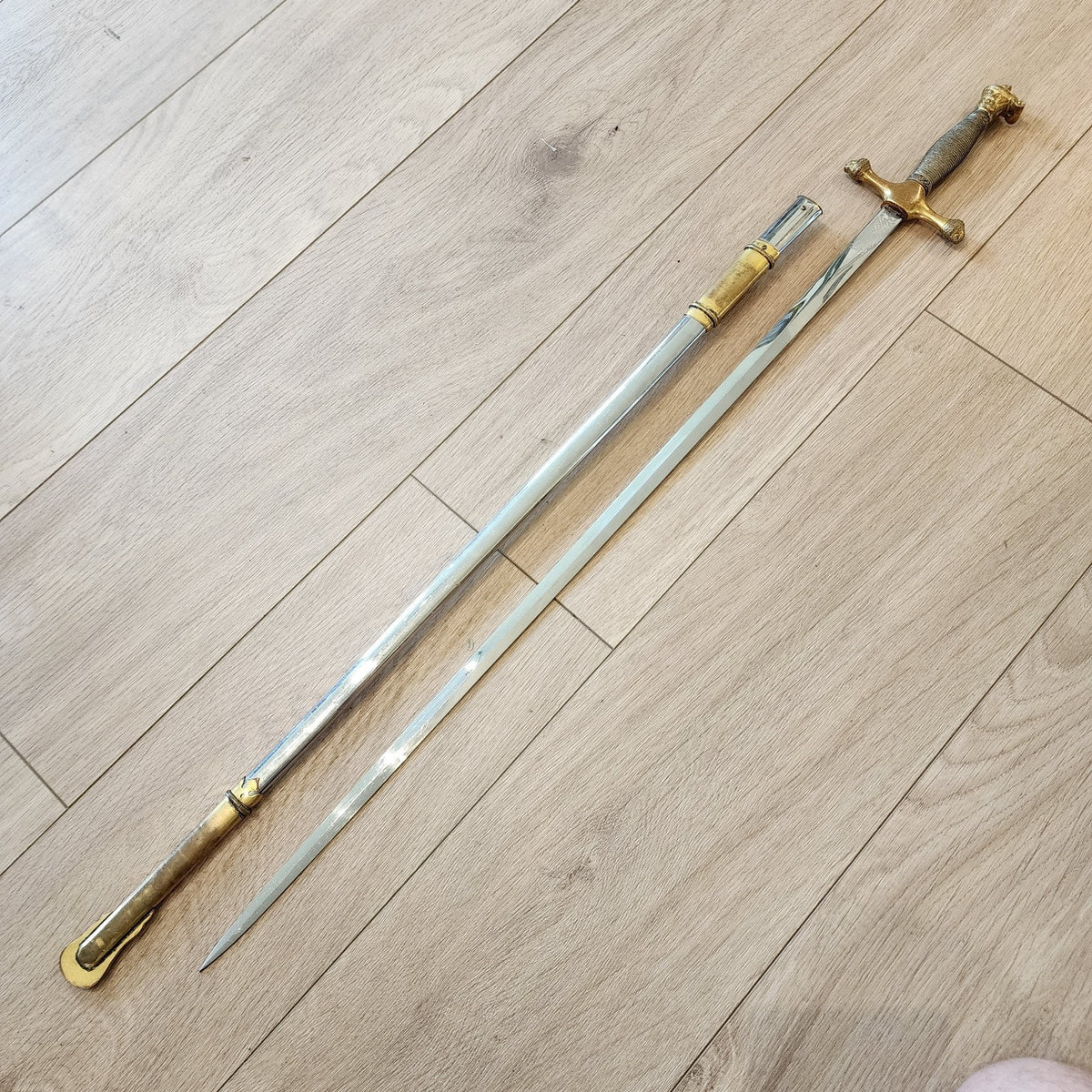 34" West Point Cadet Vintage Sword & Sheath USMA Henderson Ames Co Ceremonial