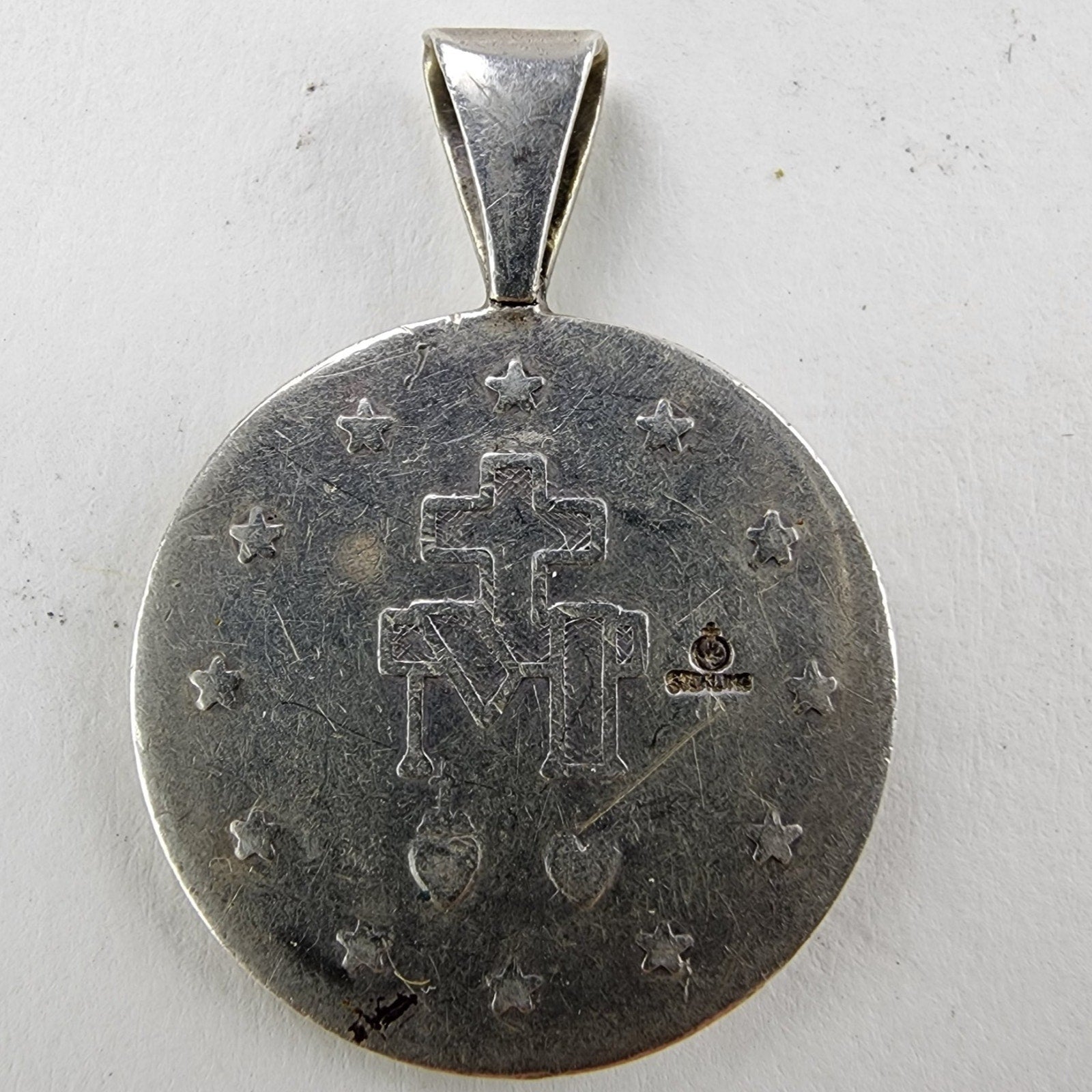 Catholic Sterling Silver 925 Miraculous Medal Vintage 1830 Jesus