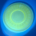 8" Anchor Hocking Block Optic Pattern UV Glow Glass Plate Set of 2 Vintage