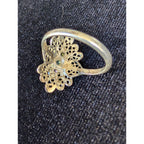 Filigree Ring in Sterling Silver 925 with Amethyst Peridot & Topaz Size 8