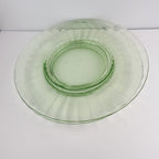 8" UV Glow Uranium Glass Plate with Gold Lip Vintage