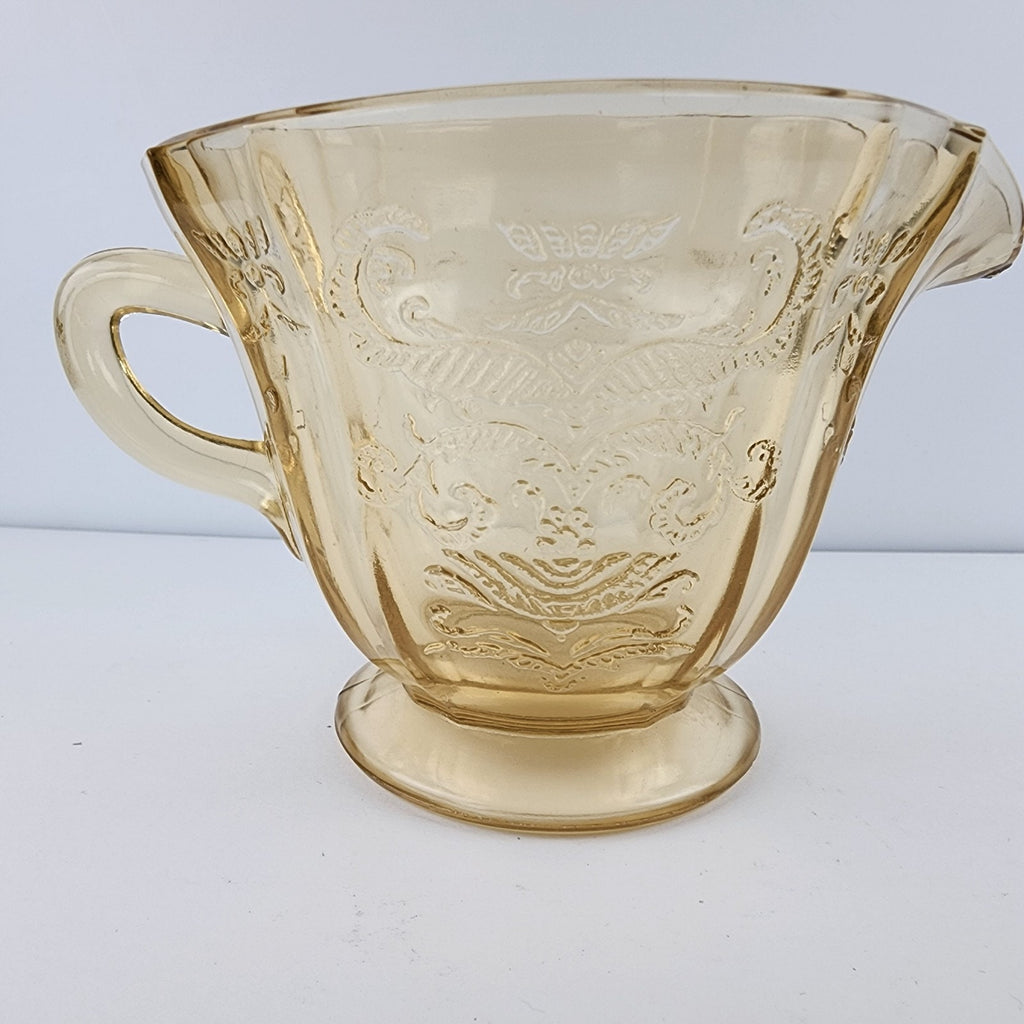 Federal Glass Amber Depression Glass Madrid Creamer Vintage