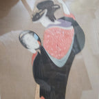 Kitagawa Utamaro Japanese Woodblick Print Girl Admiring Reflection 19c Recut