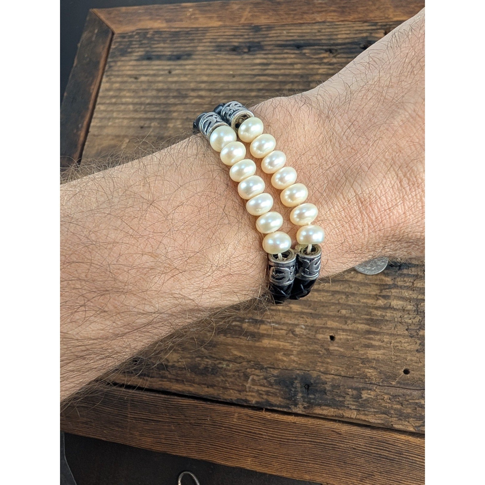 Honora Freshwater Pearl Sterling Silver 925 Braided Leather Bracelet
