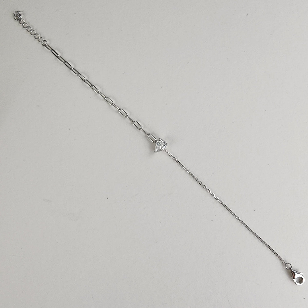 Pear Cut Moissanite Adjustable Bracelet in Sterling Silver 925 VVS1