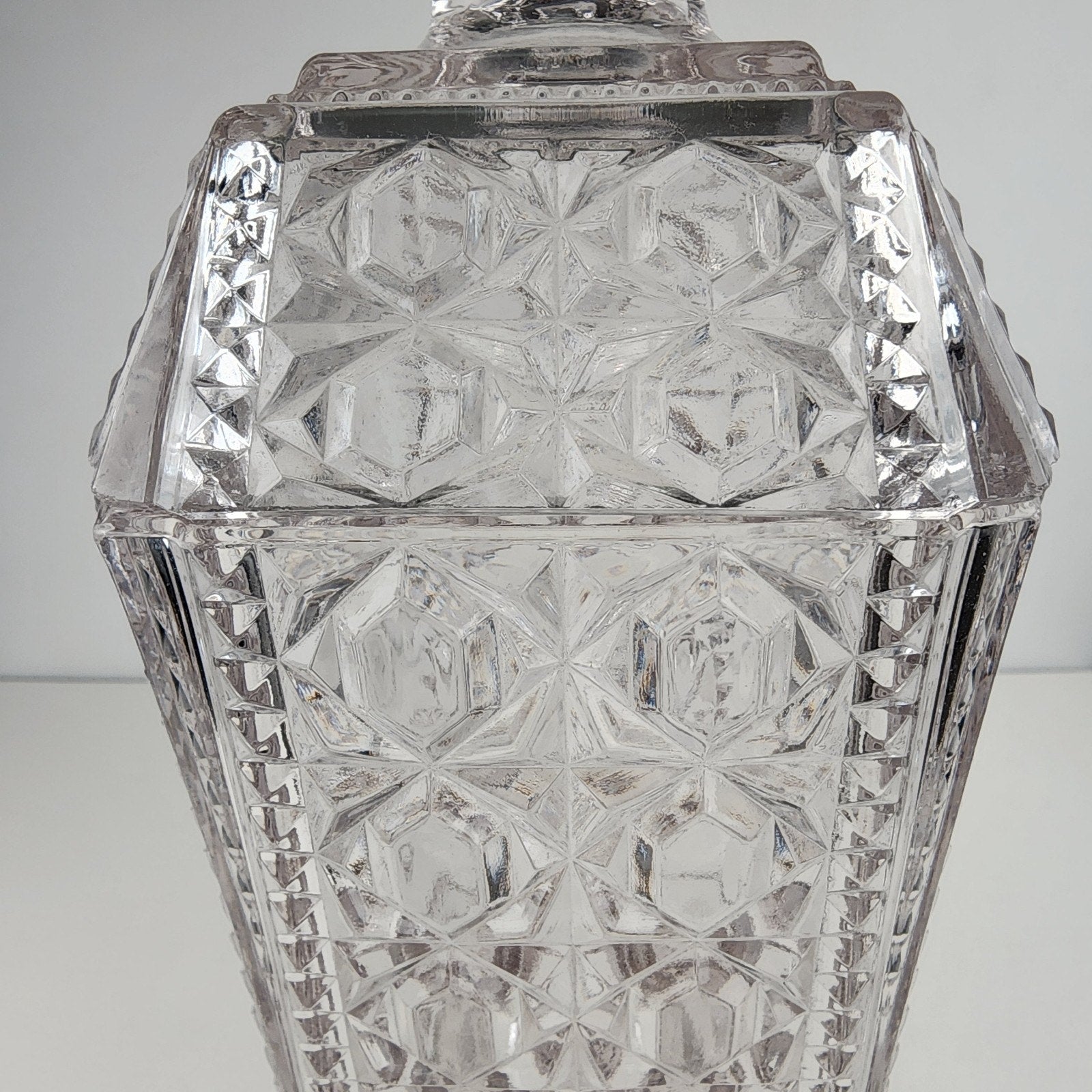 Purple Depression Pressed Glass Lidded Cookie Jar 8 1/2" Tall Vintage