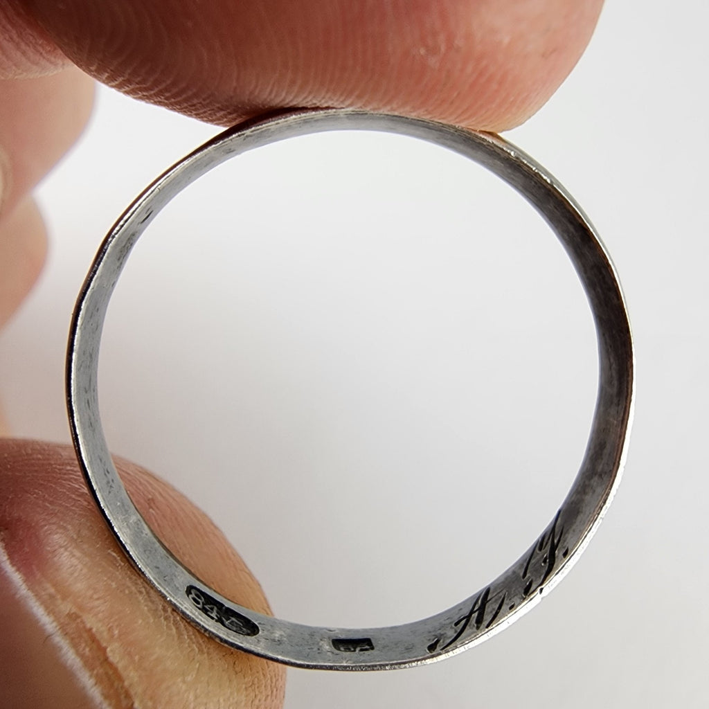 Antique Imperial Russian Wedding Band Ring Size 16 Sterling 84 Silver 875