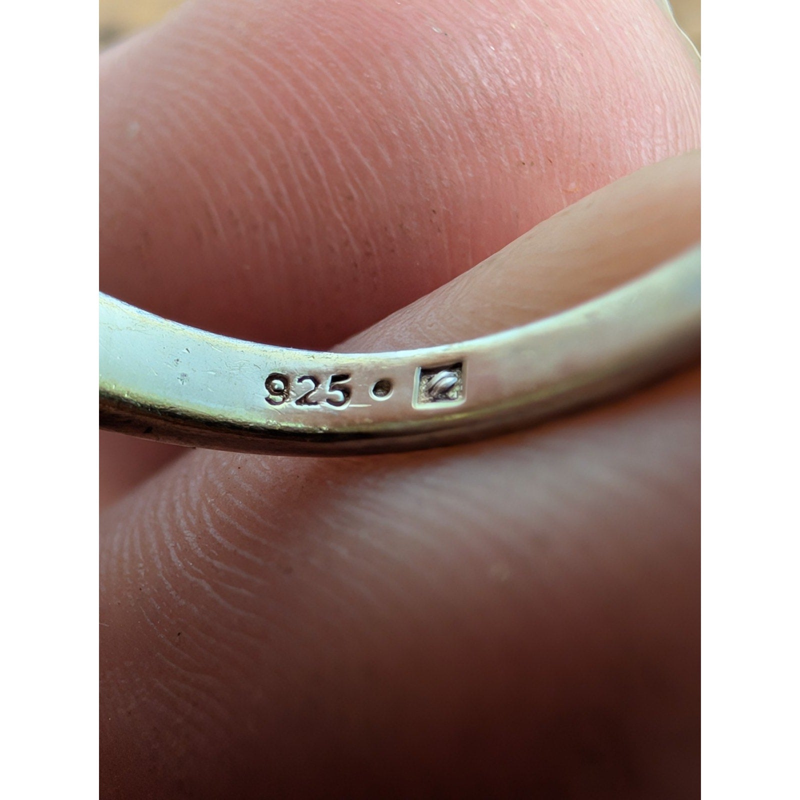 Vintage DIAMOMD Engagement Ring Sterling Silver 925 Size 6 1/2