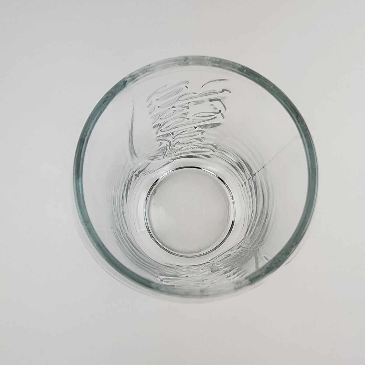 Coca Cola Can Shaped Classic Clear Embossed Glass Tumbler 4 3/4" Tall