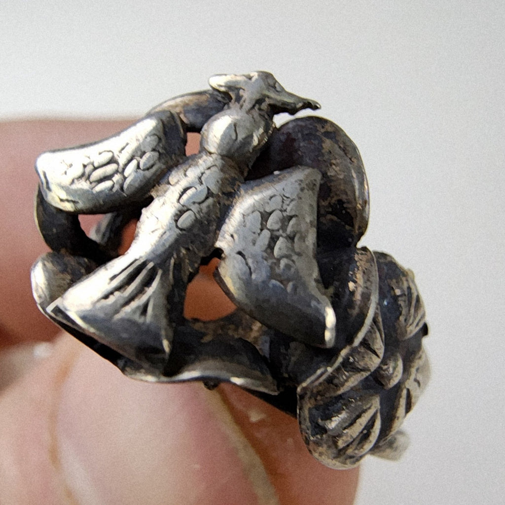 Guardian Angel Ring Size 5 Sterling Silver 925 Vintage