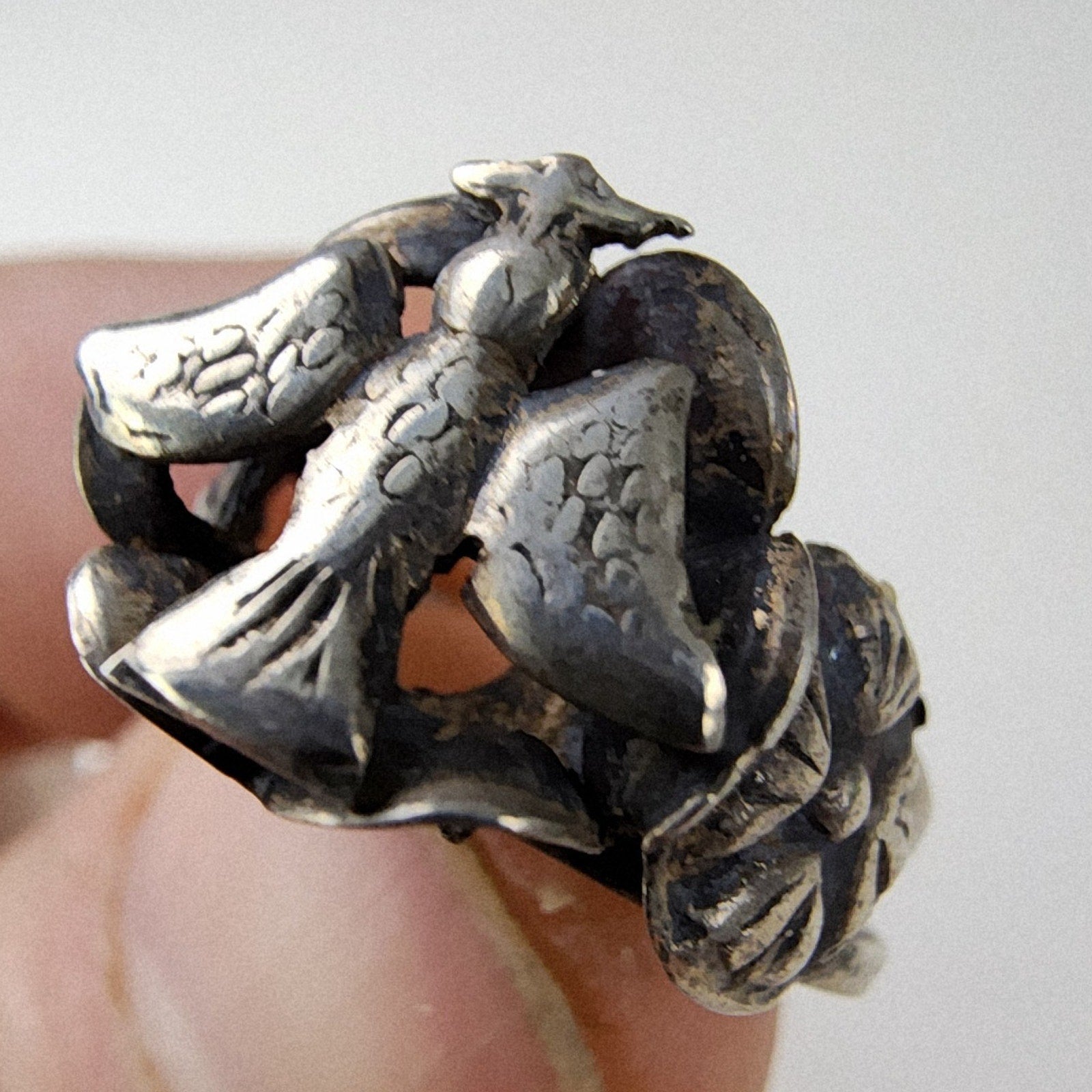 Guardian Angel Ring Size 5 Sterling Silver 925 Vintage