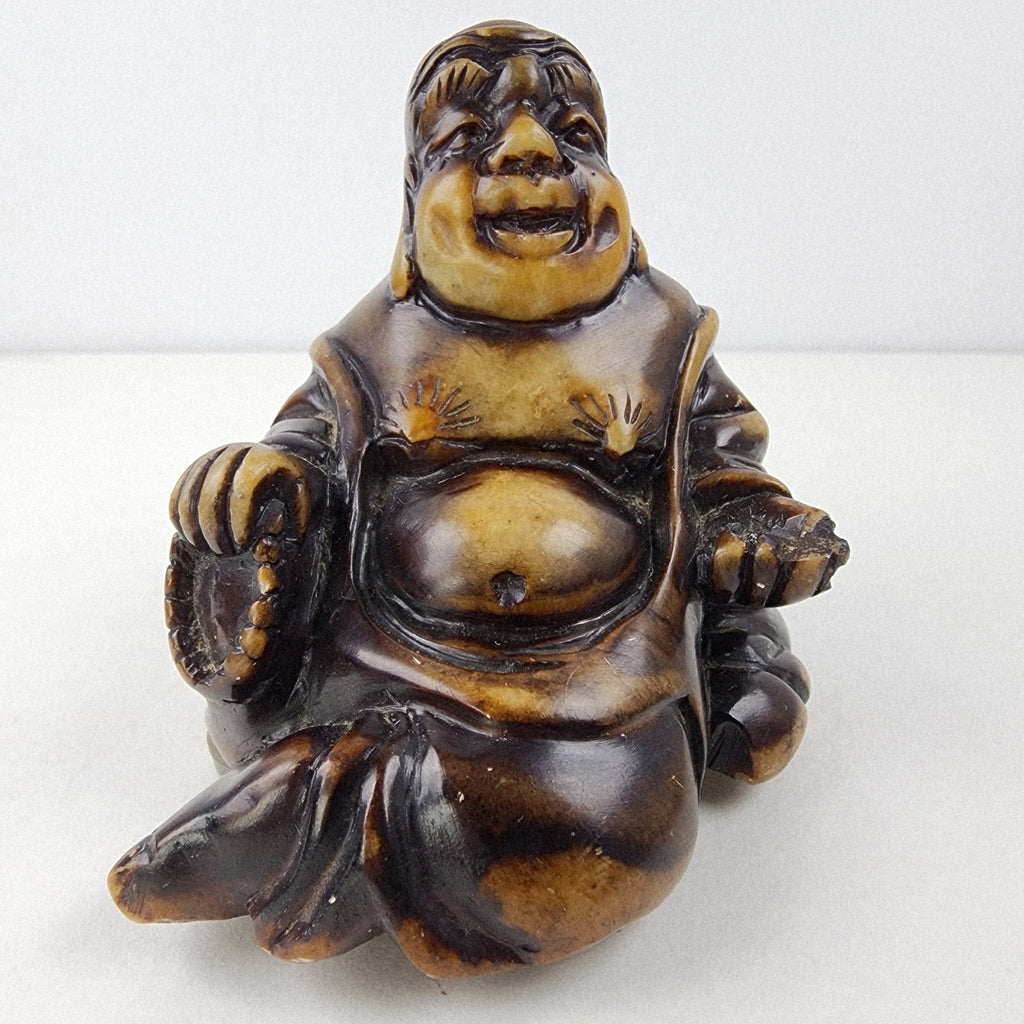 Laughing Happy Buddha Chinese Stone Carving Vintage