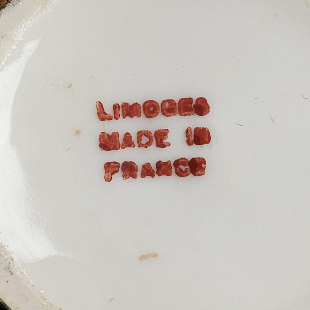 Limoges France Hand Painted Porcelain Miniature Brooch Antique