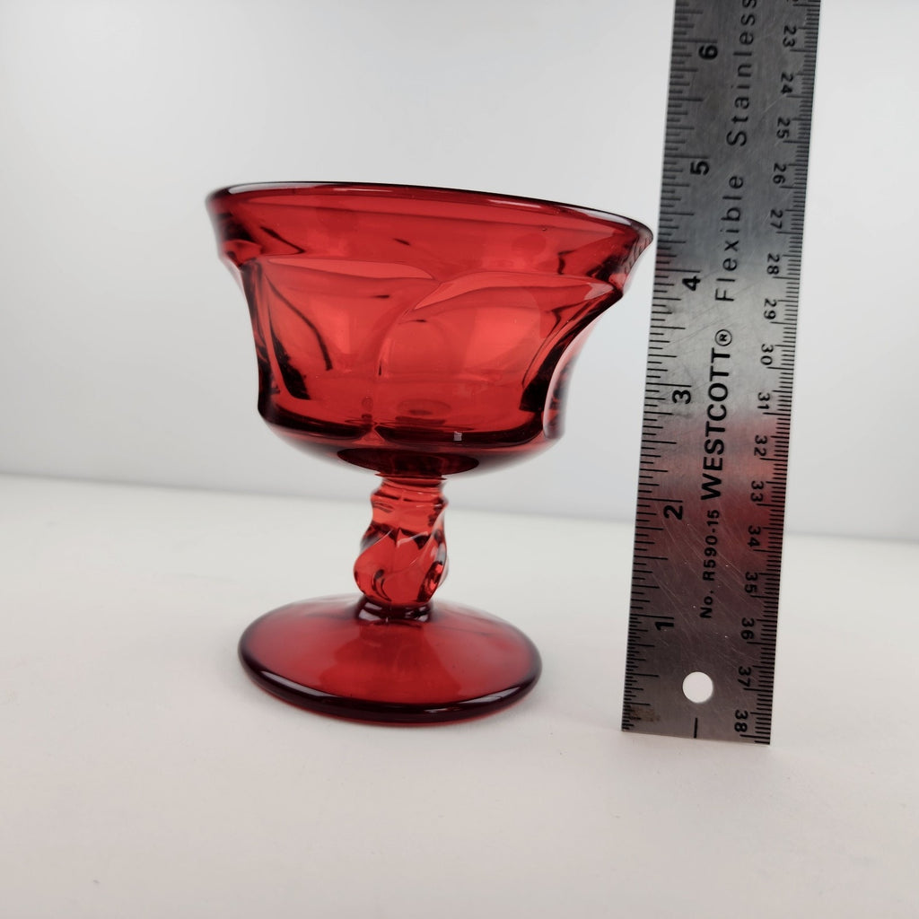 Fostoria Jamestown Ruby Sherbet Ice Cream Glasses Dish Set of 6 Vintage