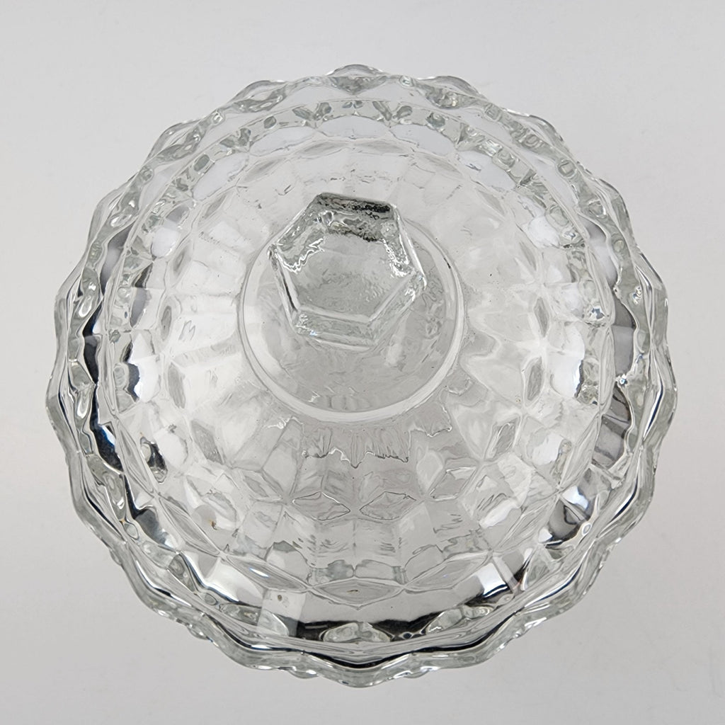 Indiana Glass Company Whitehall Cubist Lidded Candy Dish Pressed Depression