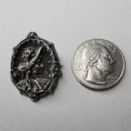 Victorian Sterling Silver 925 Cameo Brooch Pin Repousse