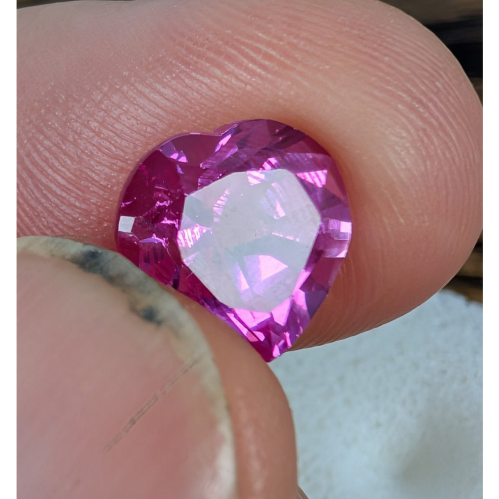 5.25ct Pink SAPPHIRE Heart Cut Lab Created 10mm x 10mm