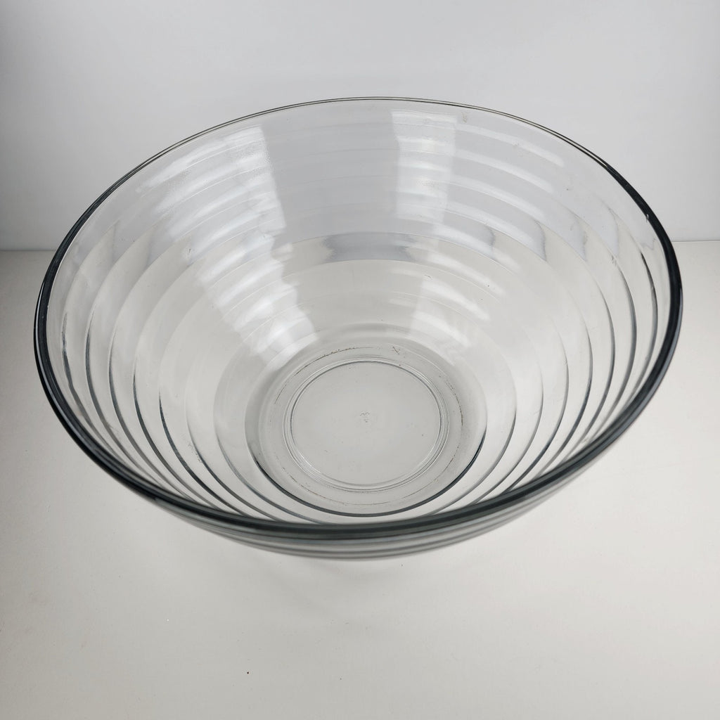 11" Anchor Hocking Glass Salad Bowl with Stepped Pattern