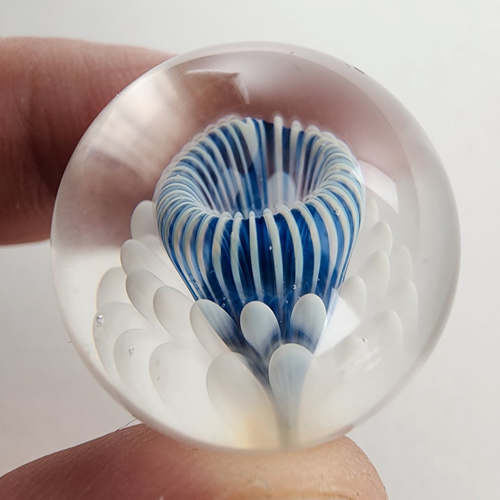 25mm Flower Implosion Marble 2013 by NVS Glass Handmade Boro