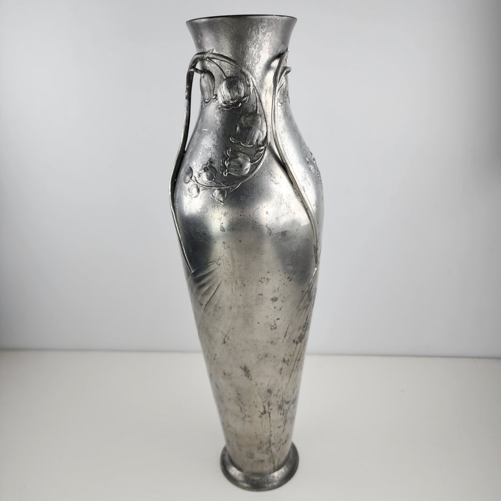Art Nouveau Lily of the Valley Kayserzinn Floral Pewter Vase 4312 Antique