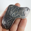 Brutalist Pendant Sterling Silver 925 Vintage Textured Modernist 43g