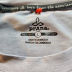 Prana Large Sleeveless Topo Map Outdoor Shirt Mens Gray Active Wear