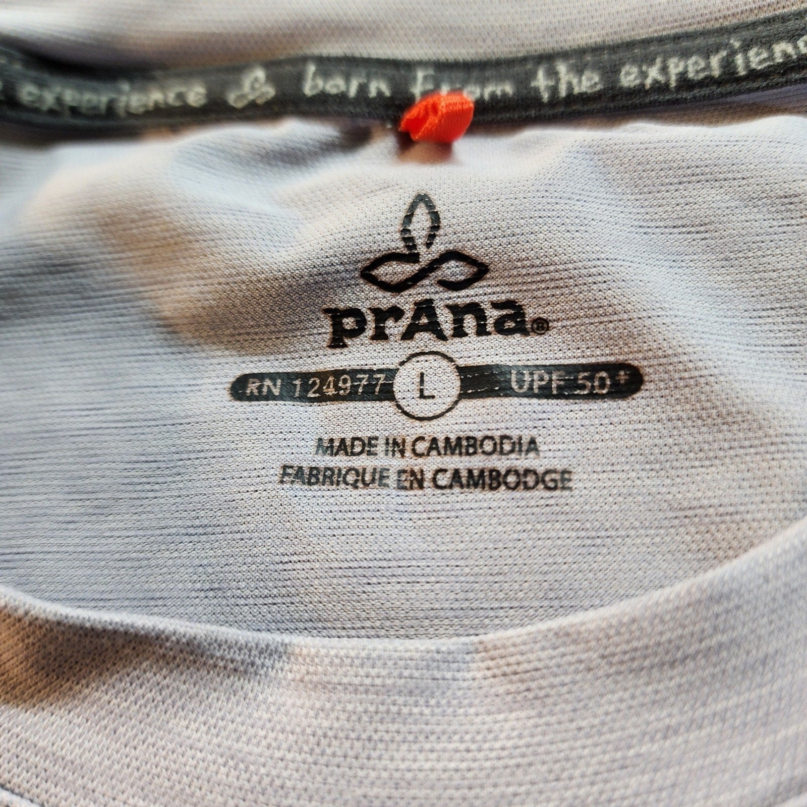 Prana Large Sleeveless Topo Map Outdoor Shirt Mens Gray Active Wear