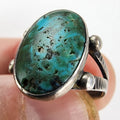 Chrysocolla Old Pawn Stamped Native Ring Size 5 3/4 Sterling Silver 925 Vintage