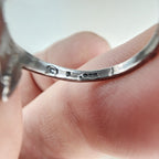 Vintage Blue Enamel Ribbon Crossover Ring Size 5 1/2 in Sterling Silver 925