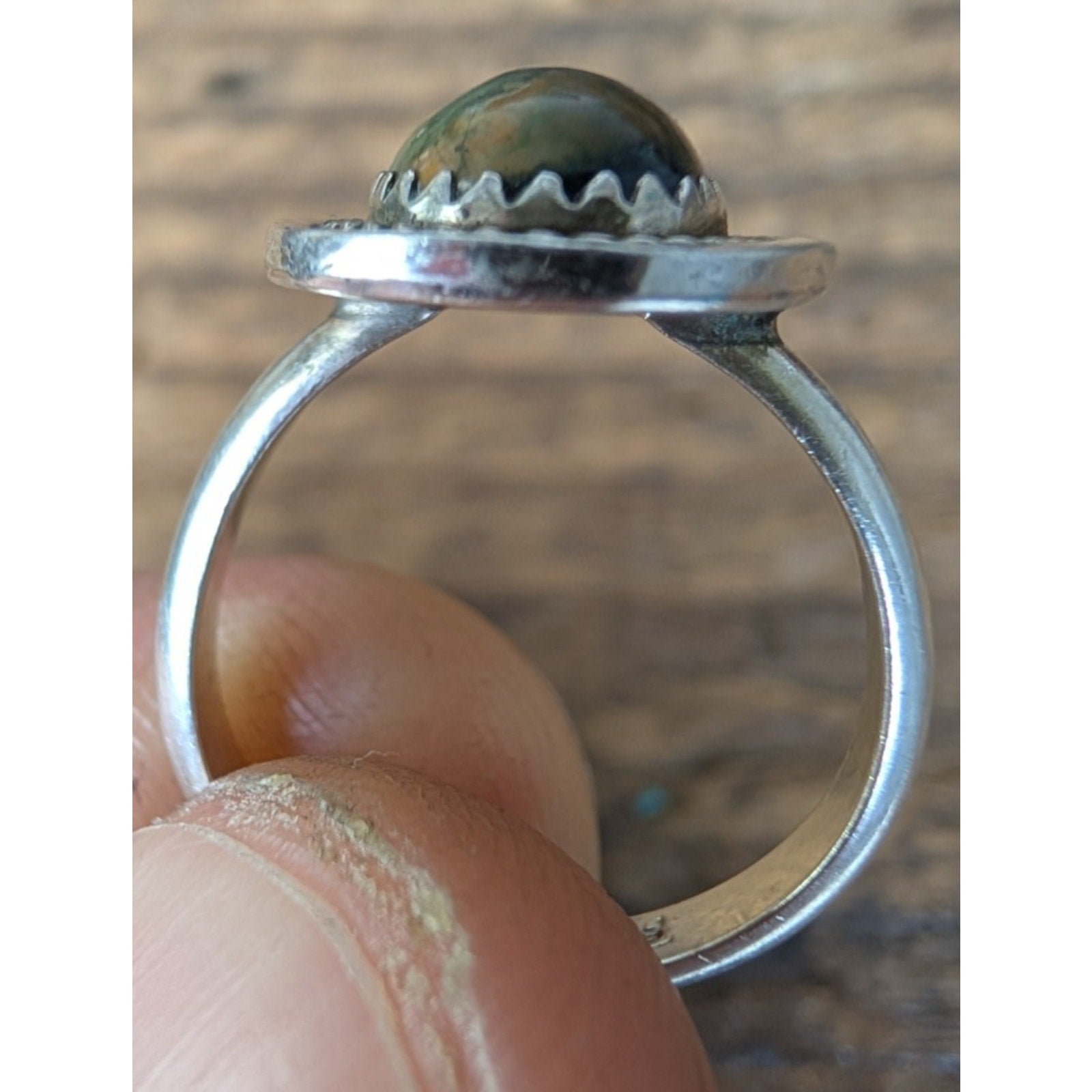 Rainforest Rhyolite Sterling Silver 925 Ring Size 6 1/2 by Joel Gray Native