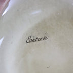 12" Eastern Tan Window Glass Vase Vintage Hand Blown