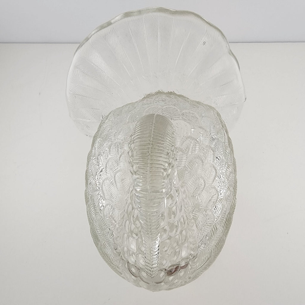Clear Glass Turkey Lidded Candy Covered Dish by L.E. Smith Vintage