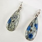 K2 Jasper Dangle Drop Earrings Sterling Silver 925 Vintage Azurite in Quartz