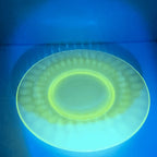 8" Federal Glass UV Uranium Glow Glass Salad Plate Vintage Green