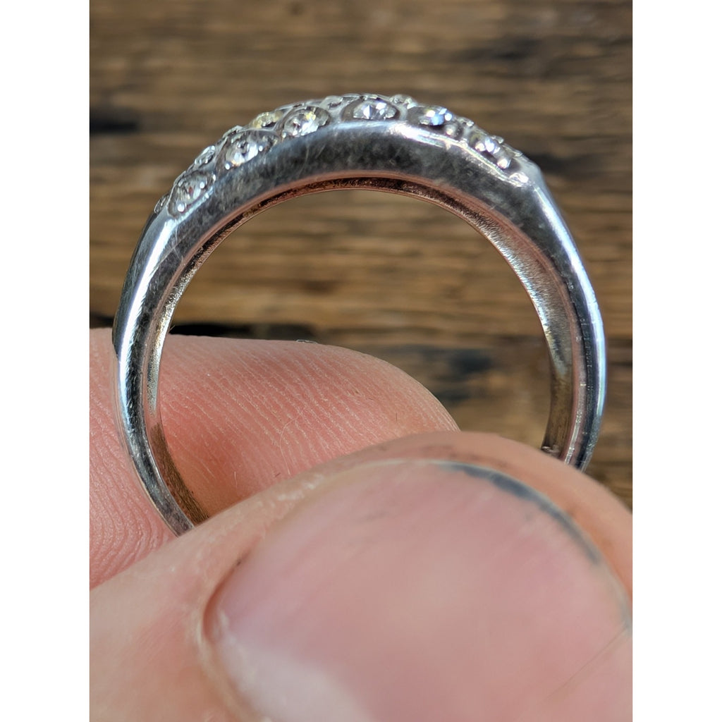Vintage CZ Cluster Sterling Silver 925 Ring Size 8 1/2