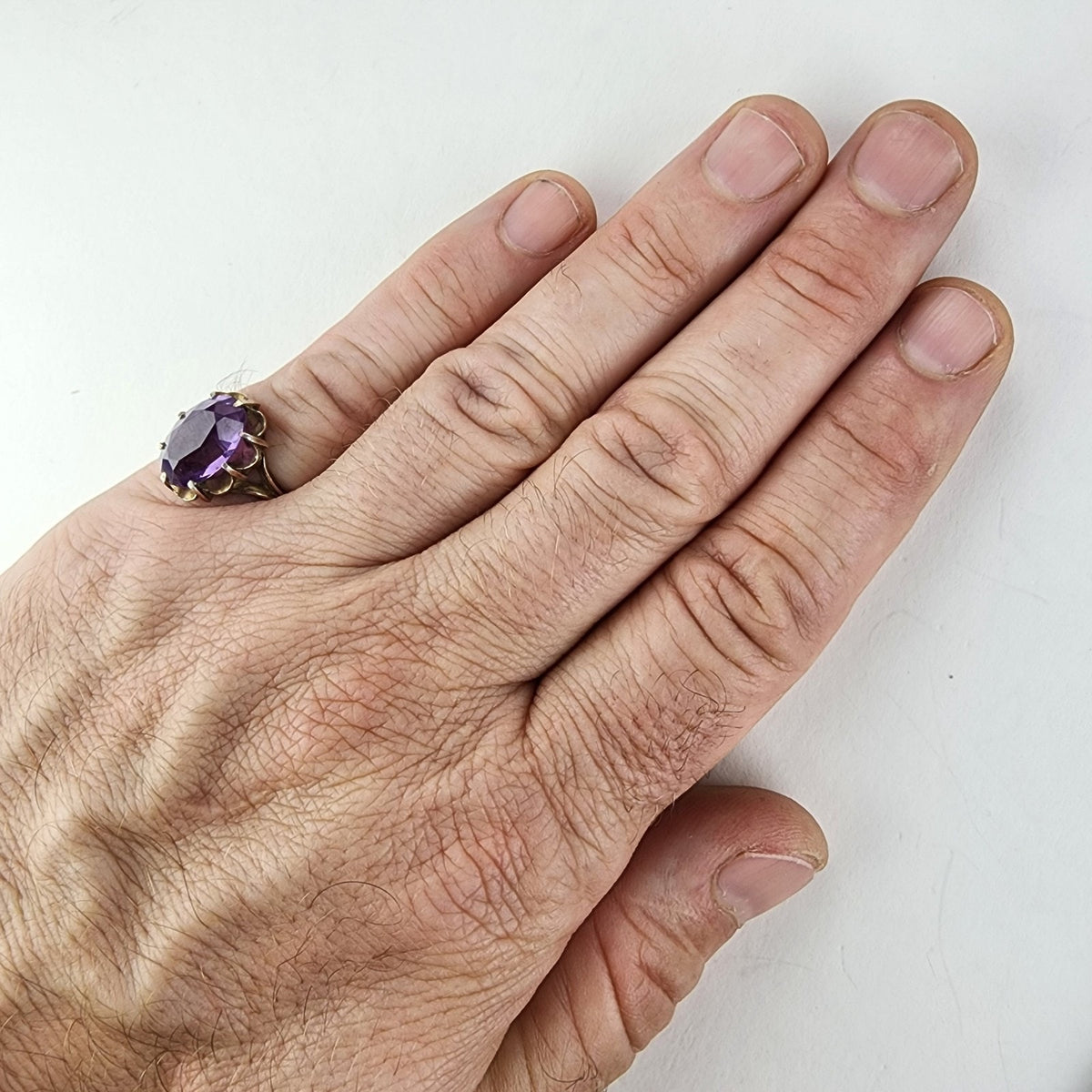 Purple Sapphire Russian Ring Size 9 Sterling Silver 875 Vintage