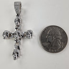 Moissanite Skull Cross Pendant Iced Out Sterling Silver 925 New Iced Out Pave