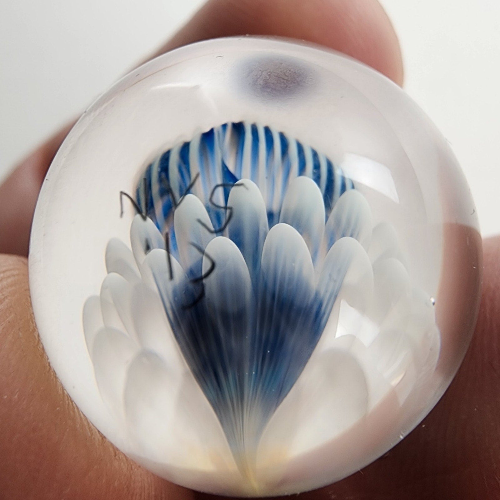 25mm Flower Implosion Marble 2013 by NVS Glass Handmade Boro