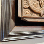 Qing Chinese Ruyi Dragon and Phoenix Prosperity Wood Carved Panel Framed Antique