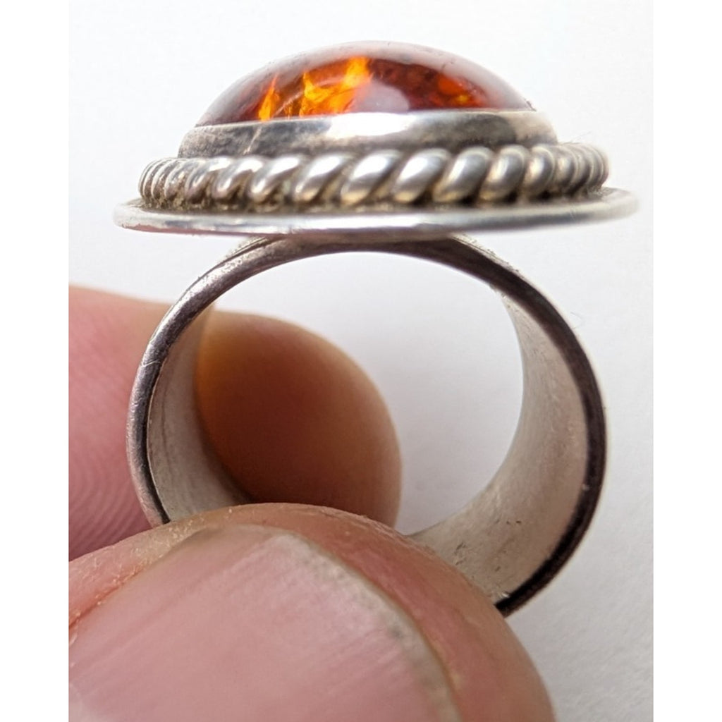 Jay King Baltic Amber Sterling Silver 925 Ring Size 5 3/4